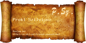 Prokl Szilviusz névjegykártya